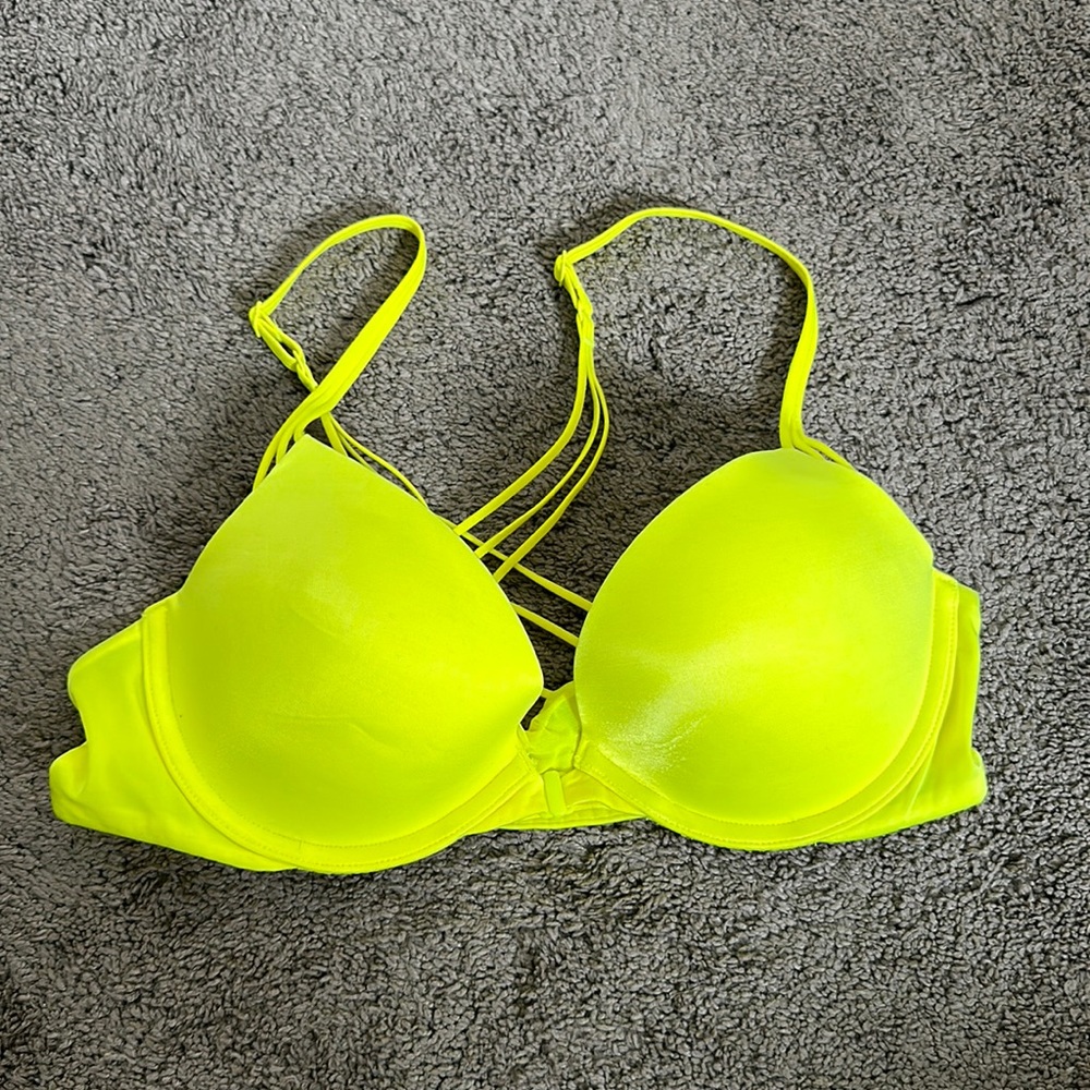 VS neon yellow racer back bra